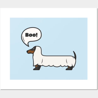 Ghost dachshund - Boo! Posters and Art